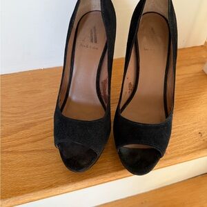 Ava & Aiden Classic Black Peep Toe Heels